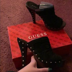 Guess Black Suede Heels